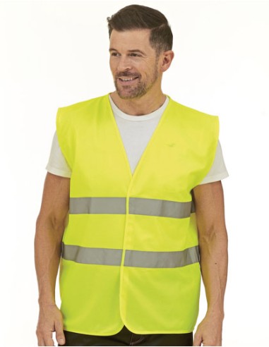 YOK-HVW102-Hi-Vis 2 Bands Waistcoat